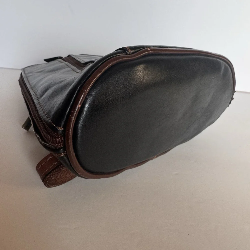 Italian Genuine Leather Top Handle Backpack Purse Brown Shoulder Bag Handbag